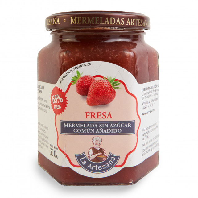 Mermelada de fresa sin azúcar añadido