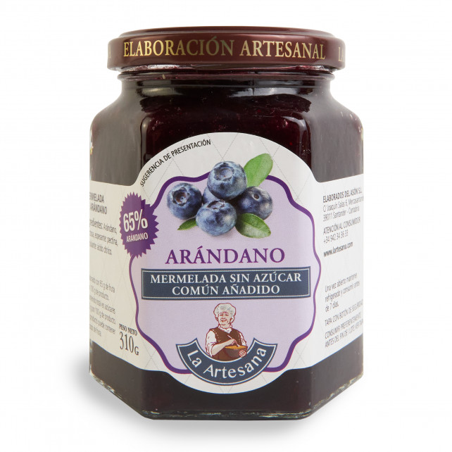 Mermelada de arándanos sin azúcar añadido