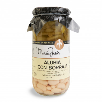 Alubias con borraja en conserva